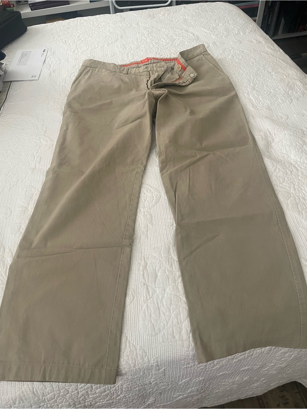 BOSS ORANGE Men's Khaki Straight-Leg Chinos